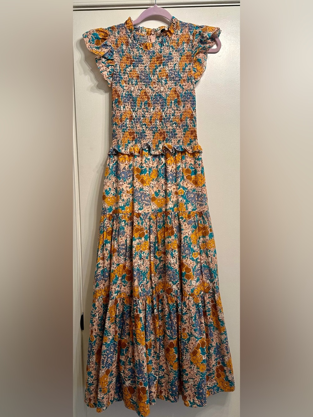 Sea New York Floral Maxi Dress in Mustard, Teal, Cream